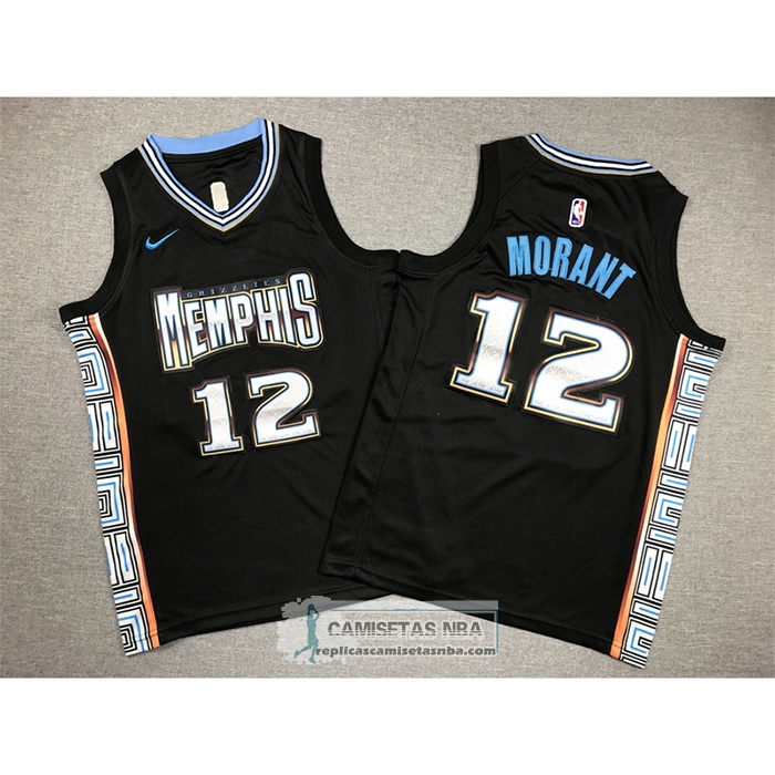 Camiseta Nino Memphis Grizzlies Ja Morant NO 12 Ciudad 2022-23 Negro